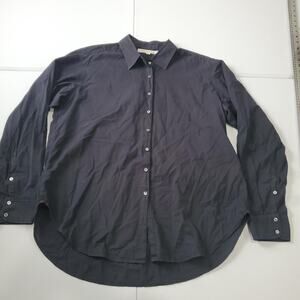 Xirena Shirt Womens XS Navy Blue Button Down 100% Cotton Made USA Casual